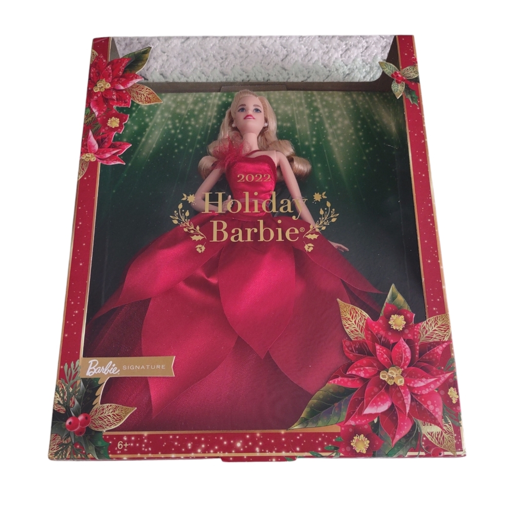 NIB 2022 Holiday Barbie Poinsettia Flower Inspired Doll